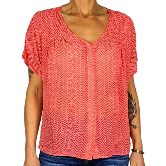 Anthropologie Maeve 100% Silk Blouse Size Small Orange - Picture 1 of 4